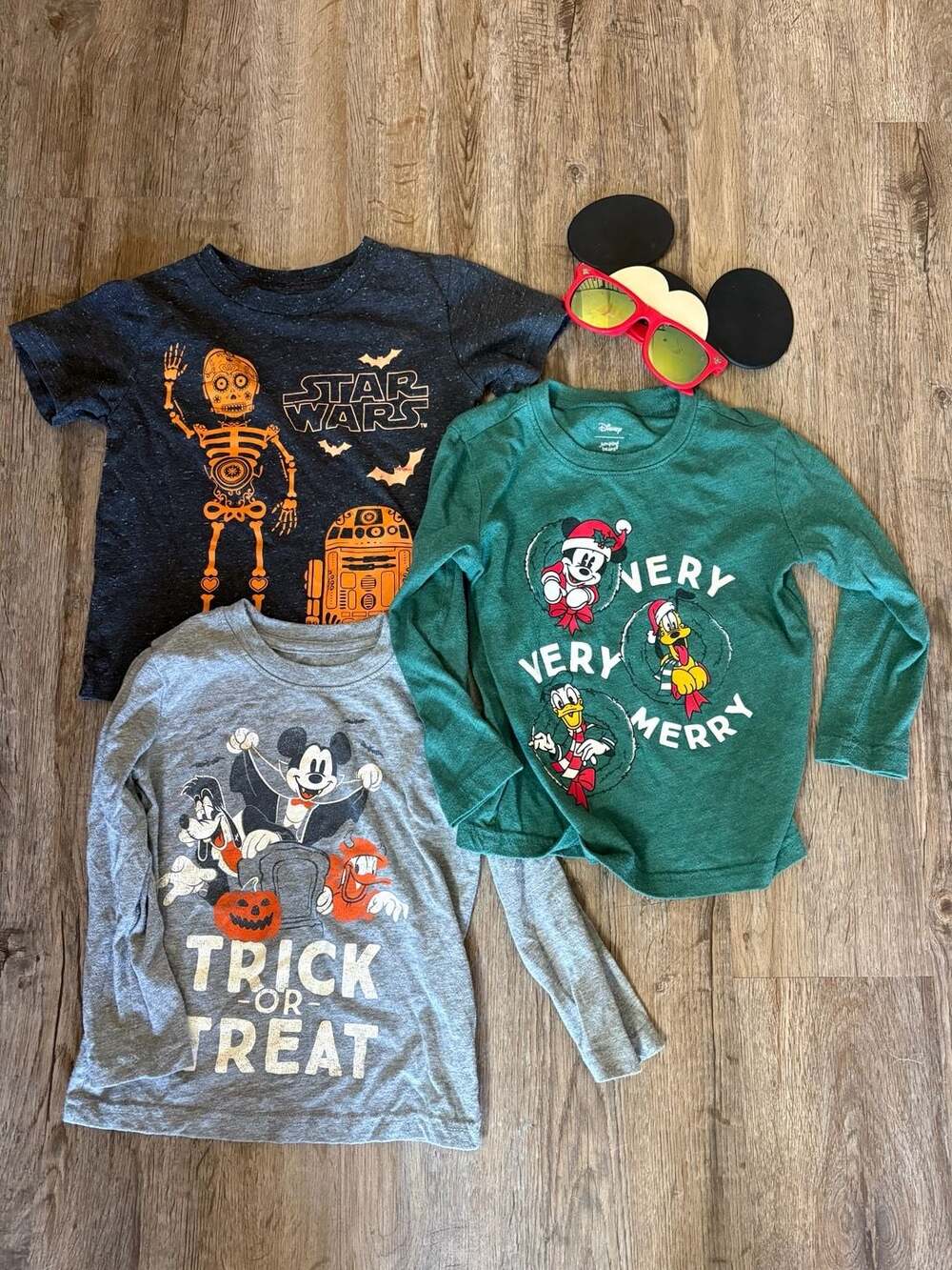 Disney Jumping Beans Toddler Boys 3T Holiday and Halloween 3-Shirt Bundle